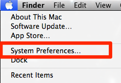 Image of opening Apple menu and selecting system preferences