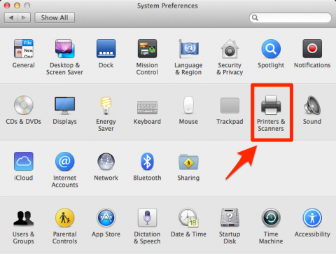 Image showing Printers and Scanners icon in system preferences